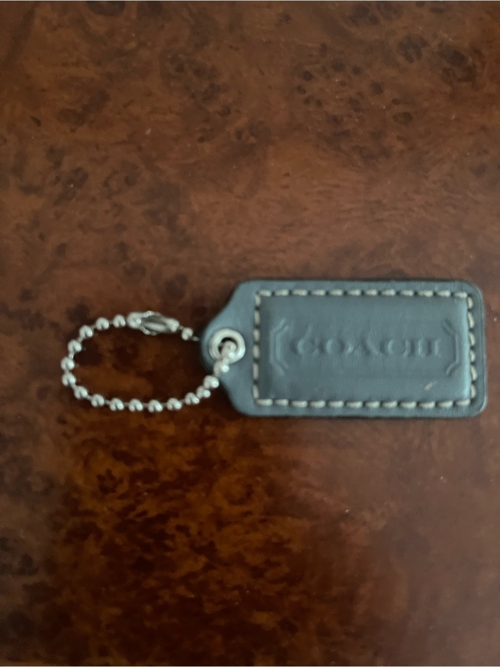 Coach Gray Hang Tag with Metal Ball Chain